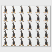 （犬）ドーベルマン・ピンシェルの子犬のモデル ラッピングペーパー (フラット)