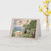 (犬)ドーベルマン・ピンシェルの悔やみや弔慰カード カード (黄色い花)