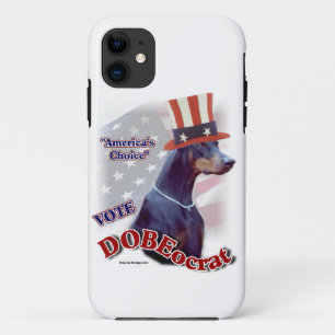 （犬）ドーベルマン・ピンシェルの政治的ユーモア iPhone 11 ケース