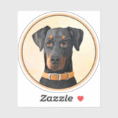 （犬）ドーベルマン・ピンシェルの絵画オリジナル シール (シート)