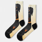 (犬)ドーベルマン・ピンシェルの絵画オリジナル ソックス (左)