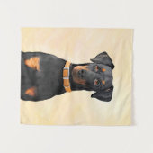 （犬）ドーベルマン・ピンシェルの絵画オリジナル タペストリー (正面(横))