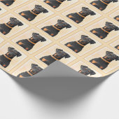 （犬）ドーベルマン・ピンシェルの絵画オリジナル ラッピングペーパー (角)