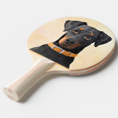 （犬）ドーベルマン・ピンシェルの絵画オリジナル 卓球ラケット (正面アングル)