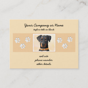 (犬)ドーベルマン・ピンシェルの絵画オリジナル 名刺