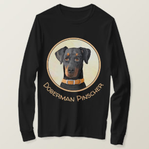 (犬)ドーベルマン・ピンシェルの絵画オリジナル Tシャツ
