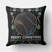 (犬)ドーベルマン・ピンシェルの醜いクリスマスセーター犬 クッション (裏面)