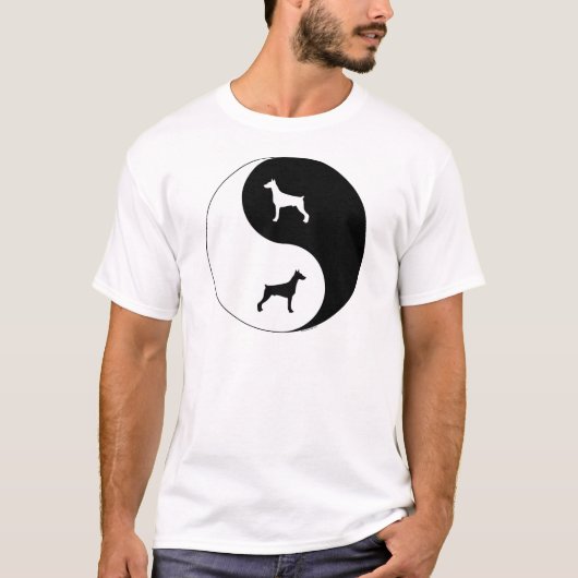 （犬）ドーベルマン・ピンシェルの陰陽 Tシャツ (正面)