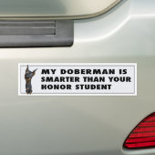 （犬）ドーベルマン・ピンシェルの(黒及びタン)名誉DOB1 バンパーステッカー (車上)