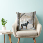 （犬）ドーベルマン・ピンシェルは雪のクリスマスを許す クッション (椅子)