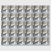 （犬）ドーベルマン・ピンシェルは雪のクリスマスを許す ラッピングペーパー (フラット)