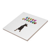 (犬)ドーベルマン・ピンシェルウィッシングハッピーニューイヤー2016 タイル (側面)