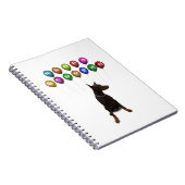 (犬)ドーベルマン・ピンシェルウィッシングハッピーニューイヤー2016 ノートブック (右側)