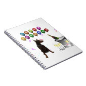 (犬)ドーベルマン・ピンシェルウィッシングハッピーニューイヤー2016 ノートブック (右側)