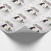 （犬）ドーベルマン・ピンシェルウィッシングハッピーニューイヤー2016 ラッピングペーパー (角)