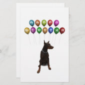 （犬）ドーベルマン・ピンシェルウィッシングハッピーニューイヤー2016 便箋 (正面/裏面)