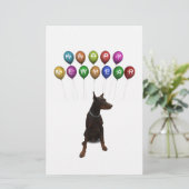 （犬）ドーベルマン・ピンシェルウィッシングハッピーニューイヤー2016 便箋 (スタンド正面)