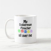 （犬）ドーベルマン・ピンシェルウォークデザイン コーヒーマグカップ (左)