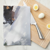 （犬）ドーベルマン・ピンシェルクリスマスの雪の冬 キッチンタオル (四つ折り)