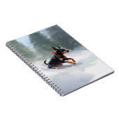 (犬)ドーベルマン・ピンシェルクリスマスの雪の冬 ノートブック (右側)