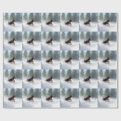 （犬）ドーベルマン・ピンシェルクリスマスの雪の冬 ラッピングペーパー (フラット)