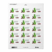 （犬）ドーベルマン・ピンシェルクリスマスツリー差出人住所 ラベル (フルシート)