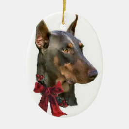 (犬)ドーベルマン・ピンシェルクリスマスプレゼントオーナメント セラミックオーナメント