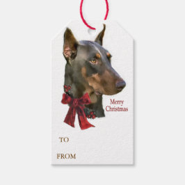(犬)ドーベルマン・ピンシェルクリスマスプレゼント ギフトタグ