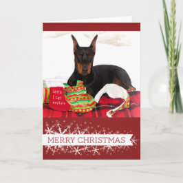 (犬)ドーベルマン・ピンシェルクリスマス シーズンカード
