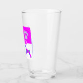 (犬)ドーベルマン・ピンシェルシルエットドッグ&ポーピンク タンブラーグラス (左)