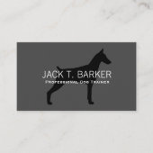 (犬)ドーベルマン・ピンシェルシルエットブラックオングレー 名刺 (正面)