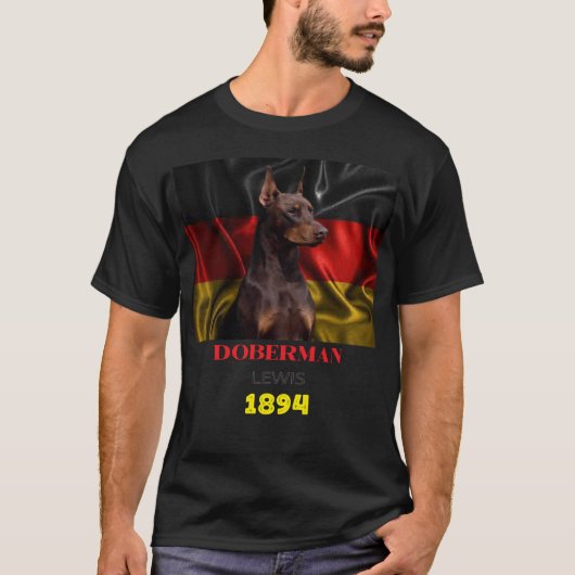 （犬）ドーベルマン・ピンシェルドイツ1894 Tシャツ (正面)
