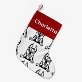 (犬)ドーベルマン・ピンシェルドッグカスタマイズソックスドッグソックス – スモールクリスマスストッキング (正面 (吊り時))