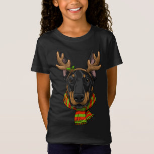 (犬)ドーベルマン・ピンシェルドッグクリスマスサンタクラーリンド Tシャツ