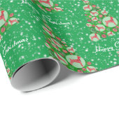 （犬）ドーベルマン・ピンシェルドッグクリスマスツリーホリデーグリーン ラッピングペーパー (ロールコーナー)
