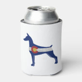(犬)ドーベルマン・ピンシェルドッグコロラドフラッグシルエット 缶クーラー (缶正面)