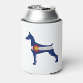 (犬)ドーベルマン・ピンシェルドッグコロラドフラッグシルエット 缶クーラー (缶裏面)