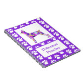 （犬）ドーベルマン・ピンシェルドッグシルエットパープルPY&B ノートブック (右側)