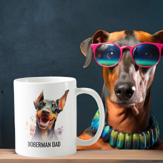 （犬）ドーベルマン・ピンシェルドッグパパ コーヒーマグカップ