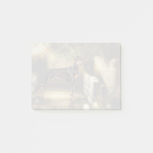 （犬）ドーベルマン・ピンシェルドッグプリント ポストイット (正面)