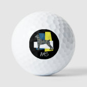 (犬)ドーベルマン・ピンシェルドッグモノグラムシルエットTriGrid ゴルフボール (正面)