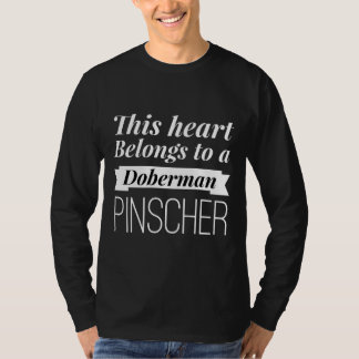 （犬）ドーベルマン・ピンシェルハート付スクープ Tシャツ