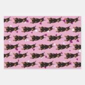 （犬）ドーベルマン・ピンシェルバレンタインデー ラッピングペーパーシート (正面2)