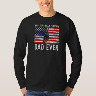 （犬）ドーベルマン・ピンシェルパパアメリカ国旗犬のオーナー Tシャツ
