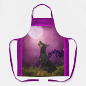 (犬)ドーベルマン・ピンシェルファンタジーパーソナライズされた月 エプロン (正面)