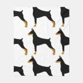 （犬）ドーベルマン・ピンシェルブラックとタンシルエット フリースブランケット (正面)