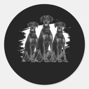 (犬)ドーベルマン・ピンシェルブラック犬のオーナーペット動物愛好家 ラウンドシール