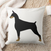 （犬）ドーベルマン・ピンシェルベーシックドッグブリードイラストレーション クッション (ブランケット)