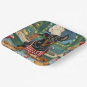 (犬)ドーベルマン・ピンシェルホリデーベーキングフェスティバルクリスマス ペーパープレート (傾斜あり)