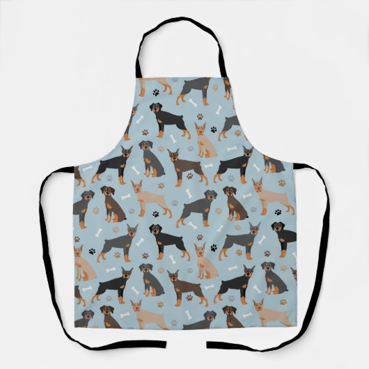 (犬)ドーベルマン・ピンシェルボーンとポーズ エプロン (正面)